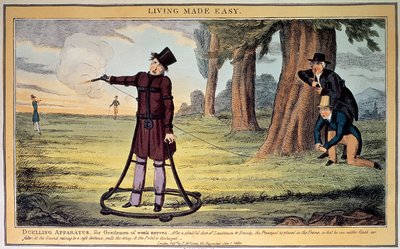 Living Made Easy; duelling apparatus for gentlemen of weak nerves, printed by J. Netherclift and published by T. McLean, 1830 by Unbekannt Unbekannt